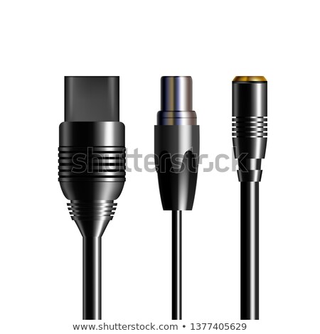 Stock photo: Realistic Plug Audio Video Equipment Set Vector