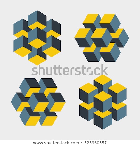 Zdjęcia stock: Isometric Logo Design Cube Or Block Set Mathematical Object With Three Dimensional Effect Stock Ve