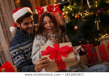 ストックフォト: Happy Woman With Christmas Present