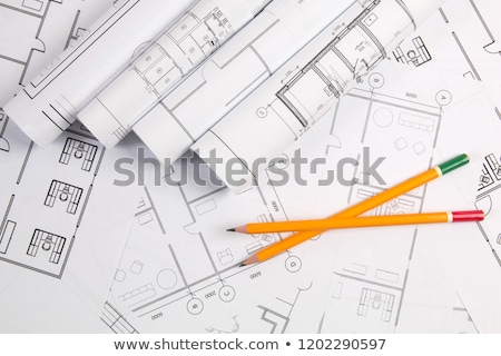 Zdjęcia stock: Pencil And Blueprint