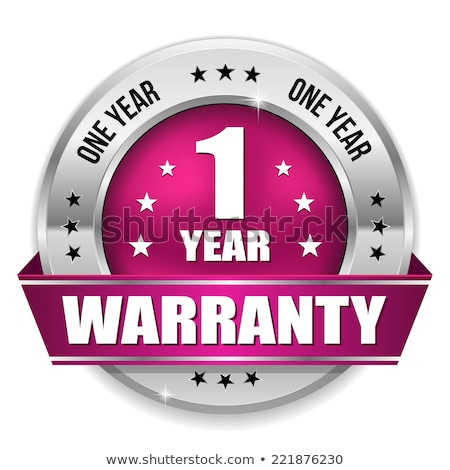 Foto stock: 1 Year Warranty Purple Vector Icon Button