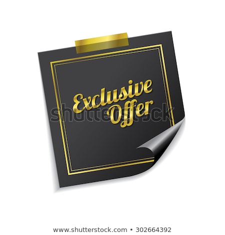 Stock photo: Exclusive Offer Golden Sticky Notes Vector Icon Design