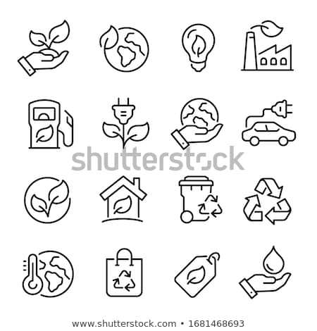 Stock photo: Green Planet Line Icon