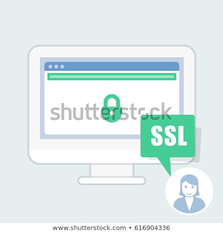 Foto stock: Ssl Certificate Notice - Green Address Bar Website