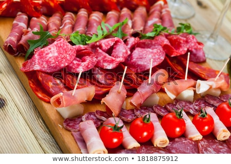 Foto stock: Chorizo Salami And Cherry Tomatoes