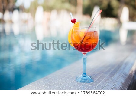 Stok fotoğraf: Cocktail Near The Swimming Pool