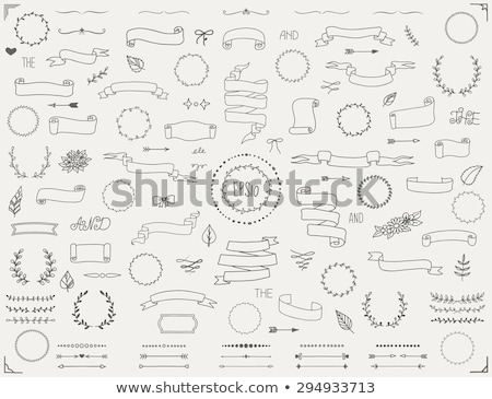 Stock foto: Elegance Decoration Element Ribbon Doodle Vector