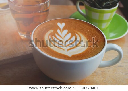 Stock foto: Drinking Cappuccino Outdoors