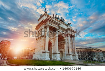 Stockfoto: Arch Of Triumph Arco Della Pace At Park Sempione In Milan Ita