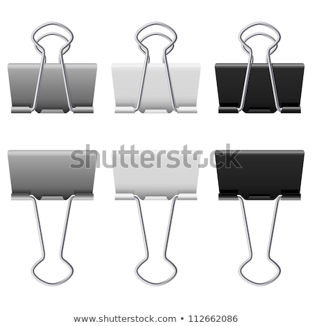Stock photo: Black Binder Clip On Grey Background Vector