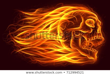 Foto stock: Fire Burning Flaming Skull
