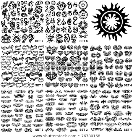 Foto stock: Tribal Tattoo Set