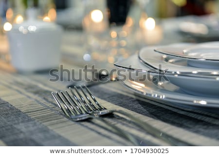 Foto d'archivio: Table In Restaurant Tableware Glass Banquet Summer
