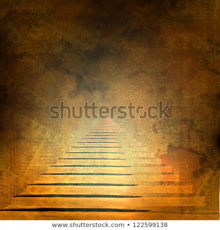 Stockfoto: Stone Stairs In The Old Paper Background With Slides