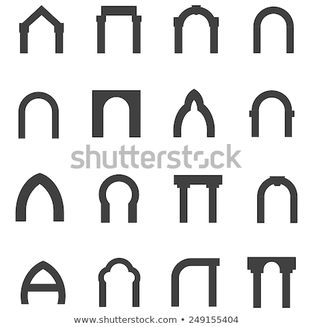 Stockfoto: Flat Icons Collection Of Arch Silhouette