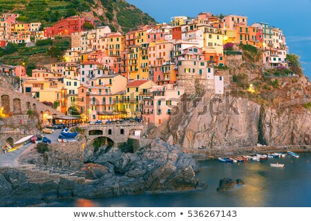 Сток-фото: Aerial View Of Manarola Cinque Terre Liguria Italy