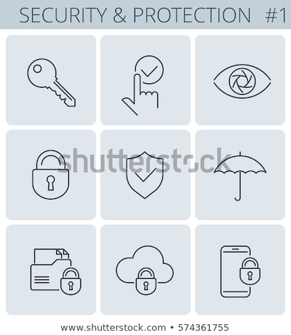 Foto stock: Safe Key Lock Icon Business Infographic