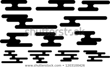 [[stock_photo]]: Japanese Style Deformed Cloud Silhouette Set