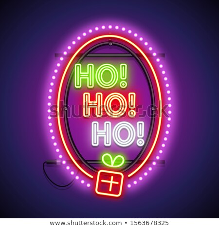 Сток-фото: Christmas Ho Ho Ho Neon Sign