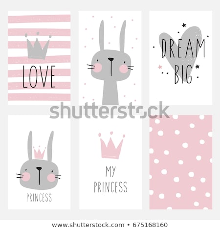 Foto stock: Note Template With Cute Bunny