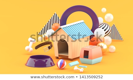 Stock photo: Cartoon Dog Comic Animal Character In Doghouse