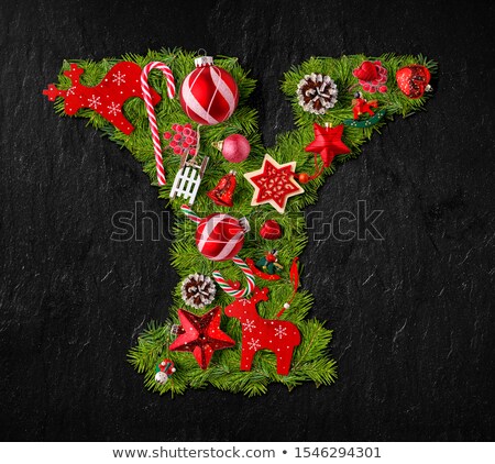 Y Letter Made Of Christmas Tree Branches Zdjęcia stock © grafvision