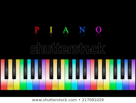 Foto stock: Piano With Colorful Keyboard Illustration