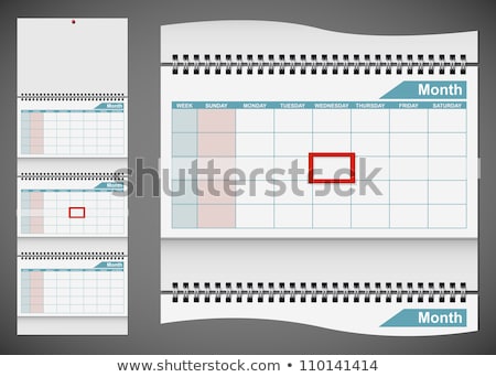 Stok fotoğraf: Blank Standard Wall Calendar Template Isolated On Gray Backgroun