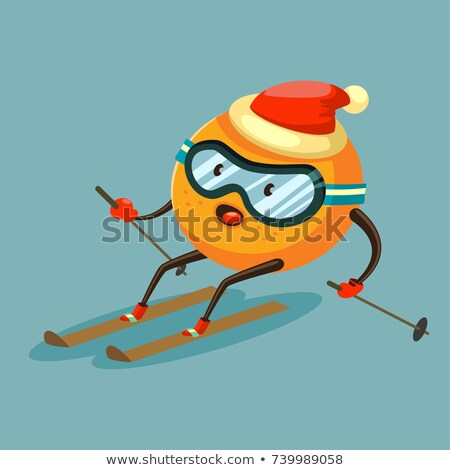 Stock foto: Skiing And Fruits