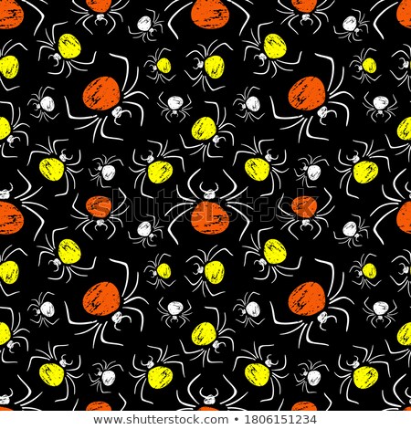 Сток-фото: Halloween Seamless Pattern In Black And White