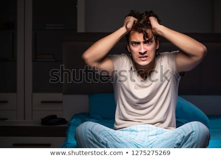 Stock fotó: Unhappy Stressed Man Due To Loud Noise