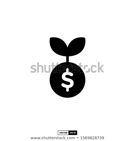Foto stock: Vector Flat Icons Design Tree Of Money And Dollar Sign Flower Investment Concepts