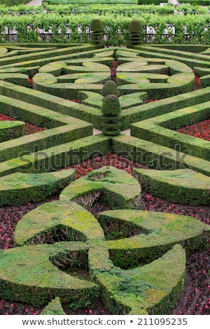 Foto stock: Splendid Decorative Gardens At Castles In France
