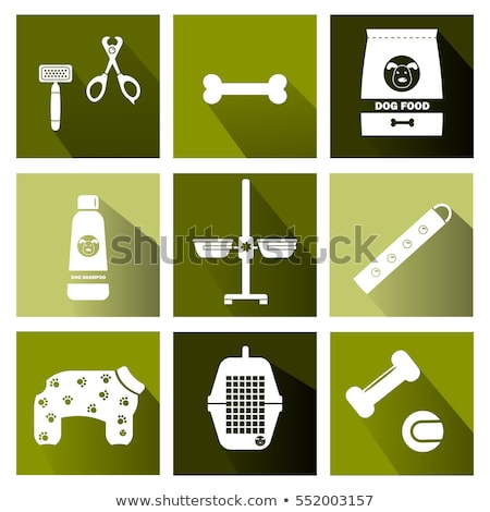 Сток-фото: Vector Graphic Icon Set Of Vet And Pet Supplies With Long Shadow
