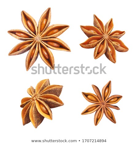 Foto stock: Anise Star Spice Heap Closeup Background