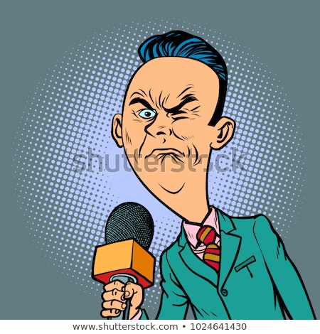 Stockfoto: Wrinkled Nasty Bad Reporter Correspondent Journalist Male
