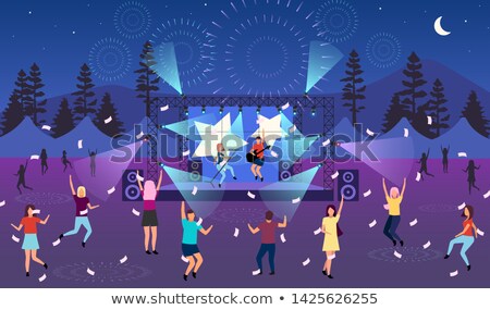 Stok fotoğraf: Pop Singer Cartoon Vector