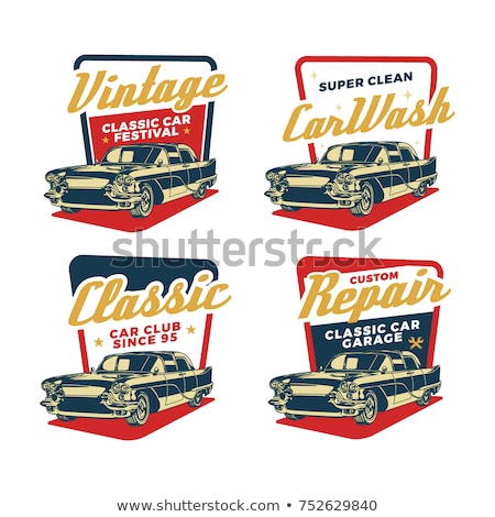 Сток-фото: Color Vintage Car Wash Banner