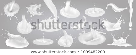 Сток-фото: Milk Splash Vector Dairy Food Calcium Drink Milky Product Cream Liquid 3d Realistic Illustratio