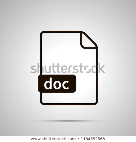 Stock foto: Simple Black File Icon With Doc Extension