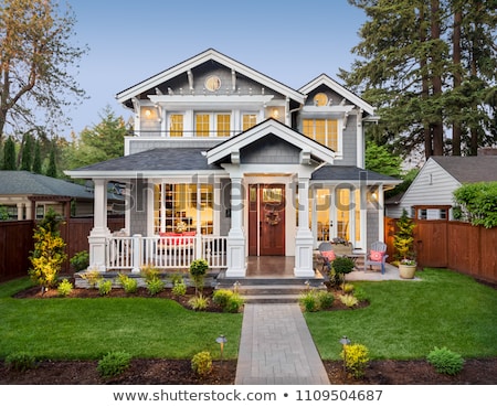 Stok fotoğraf: Manicured Home And Yard