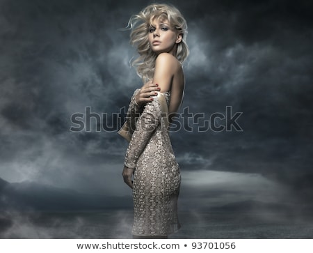 Stock fotó: Beautiful Blonde Woman In Chic Dress