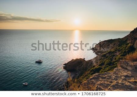 Stok fotoğraf: Cliff And Boats