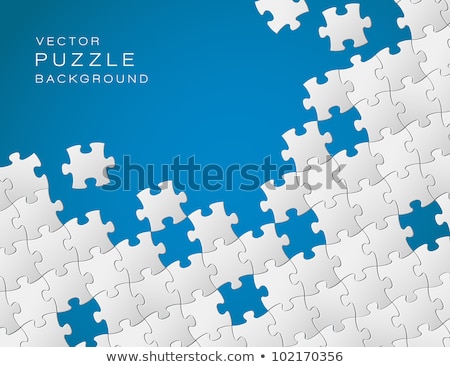 Сток-фото: Vector Background Made From White Puzzle Pieces