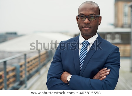 Foto stock: Puesto · hombre · de · negocios · africano