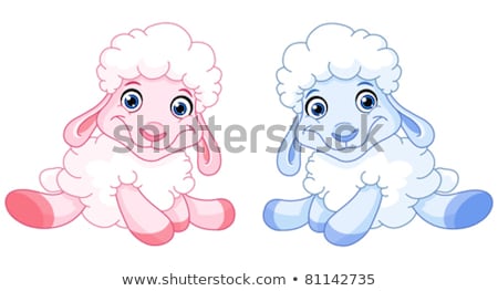 Cute Baby Twins Shower Card With Sheep Foto stock © Yayayoyo
