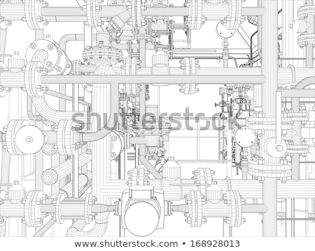 Industrial Equipment Wire Frame 3d Render [[stock_photo]] © cherezoff