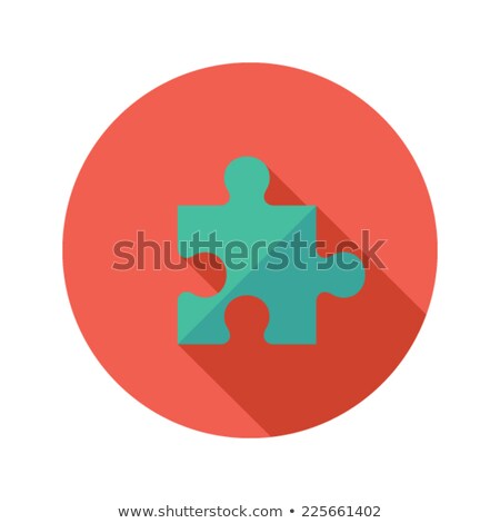 Green Puzzle Flat Icon Over Red Stock photo © Anna_leni