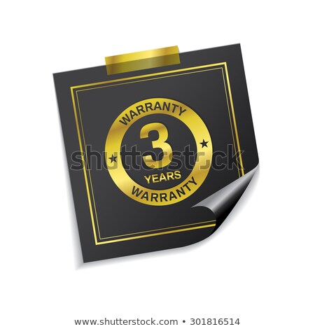 [[stock_photo]]: 3 Years Warranty Golden Sticky Notes Vector Icon Design