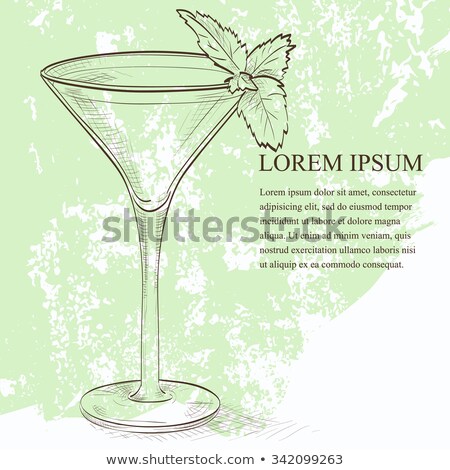 Zdjęcia stock: Grasshopper Alcoholic Cocktail Scetch